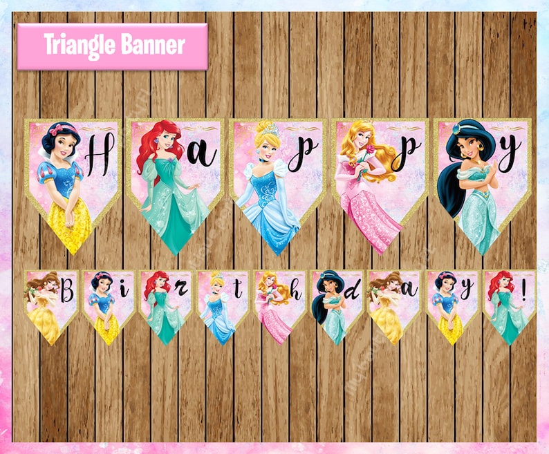 disney princess banner printable princess triangle banner
