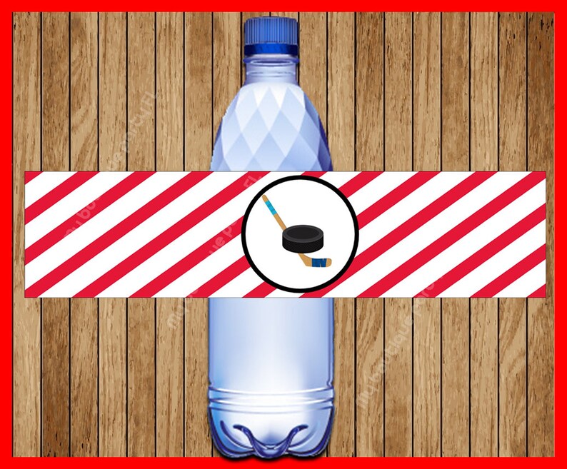 Hockey water bottle labels printable Hockey labels Hockey Etsy México
