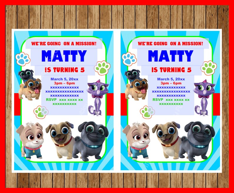 Puppy Dog Pals Invitation Puppy Dog Pals Birthday Invitation - Etsy