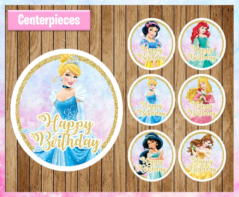 Disney Princess Centerpieces Princess Printable Centerpieces - Etsy