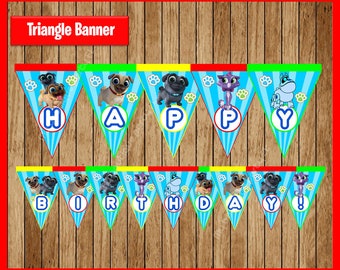 Puppy Dog Pals Triangle Banner instant download, Printable Puppy Dog Pals party Banner, Puppy Dog Pals Banner