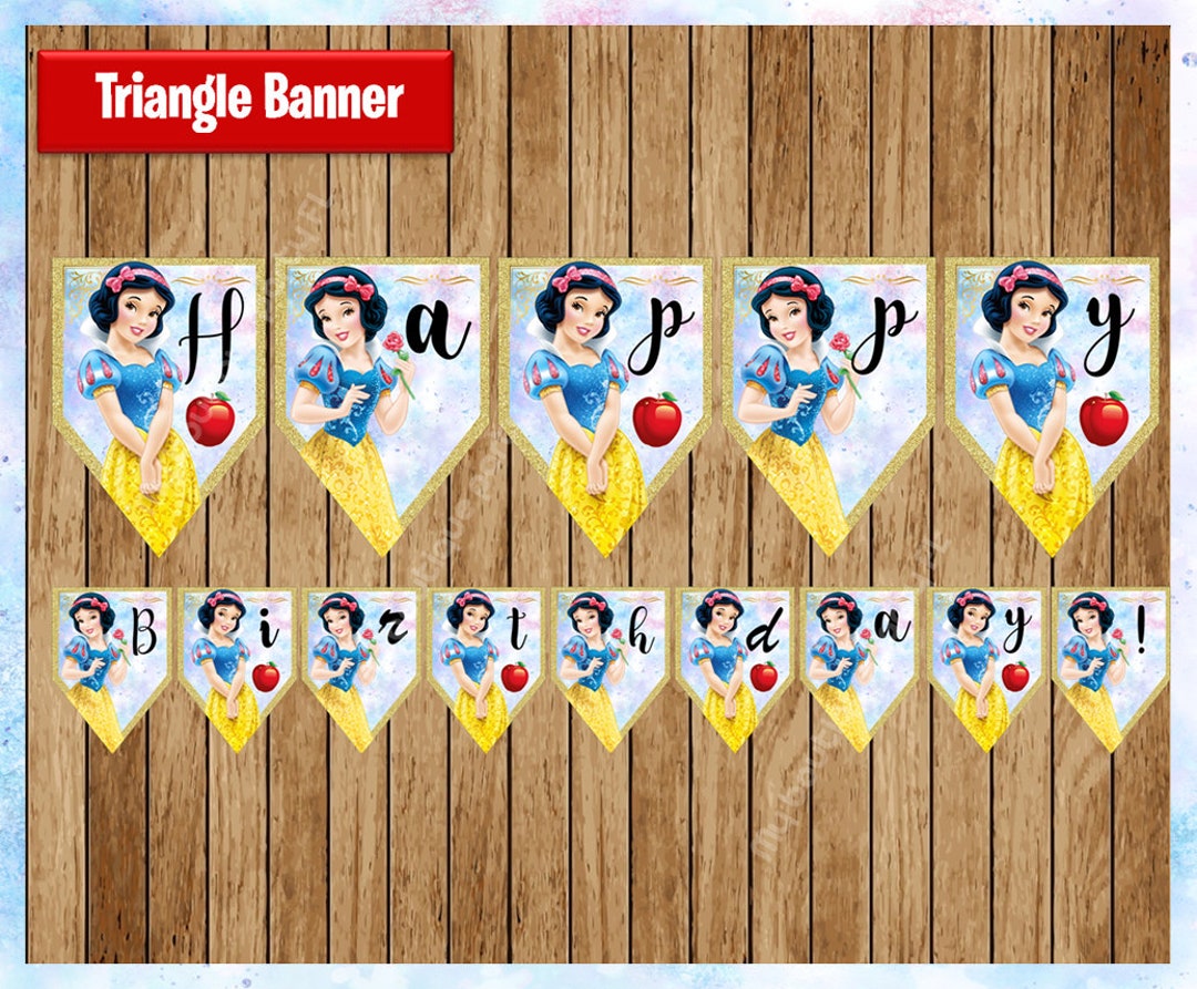 princess-snow-white-banner-printable-princess-triangle-banner-snow-white-party-banner-instant-download-etsy
