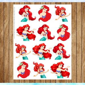 Little Mermaid, Ariel Cupcake Toppers, PRINTABLE INSTANT DOWNLOAD - Etsy