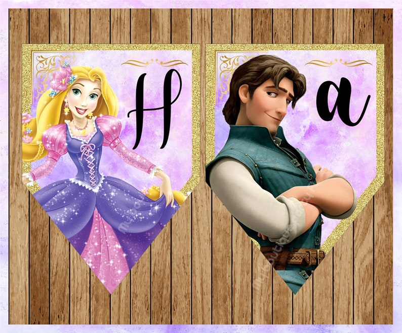 Princess Rapunzel Banner Printable Disney Princess Triangle | Etsy