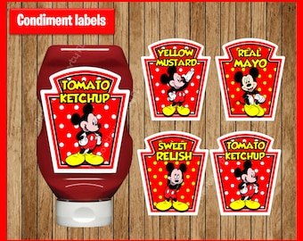 Printable Mickey Mouse Condiments Labels , Mickey Mouse Party ...