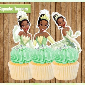 Princess TIANA Cupcake Toppers, Princess and the Frog Cupcake Toppers, Printable Party Favors, PRINTABLE Instant Download