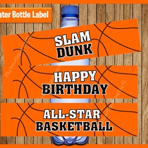 Basketball Water Labels Instant Download, Basketball Water Bottle ...