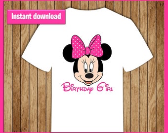Minnie Mouse Birthday Girl Iron On, Minnie Mouse Birthday Iron On Transfer, Minnie Mouse Birthday Shirt, DIGITAL FILE