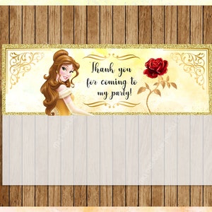 Princess Belle Bags Toppers, Printable Princess Treat Bags Toppers ...