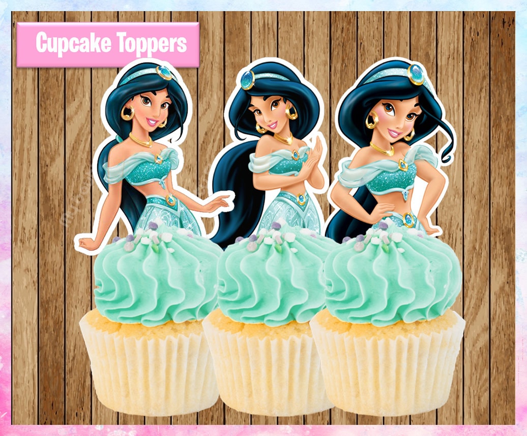 Princess Jasmine Cupcake Toppers Aladdin Cupcake Toppers Etsy Canada