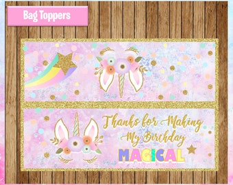 Unicorn Toppers Instant Download Printable Unicorn Party - Etsy