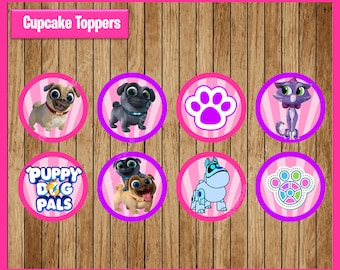 Puppy Dog Pals Toppers instant download, Printable Puppy Dog Pals party cupcakes Topper, Puppy Dog Pals cupcakes toppers