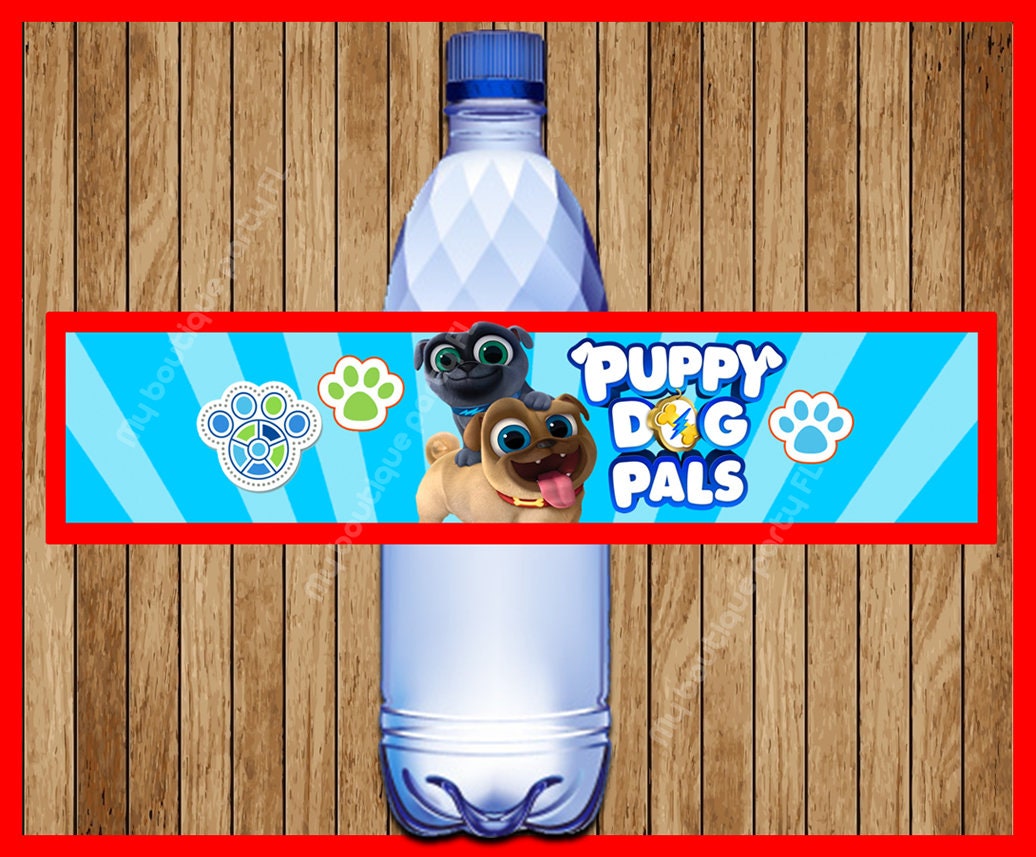 Puppy Dog Pals Water Bottle Label instant download Printable | Etsy