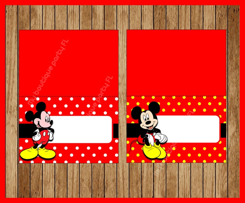 mickey mouse food tent cards instant download printable red etsy