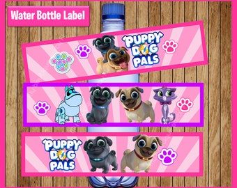 Puppy Dog Pals Water Bottle Label instant download, Printable Puppy Dog Pals party Water Bottle Label, Puppy Dog Pals Water Bottle