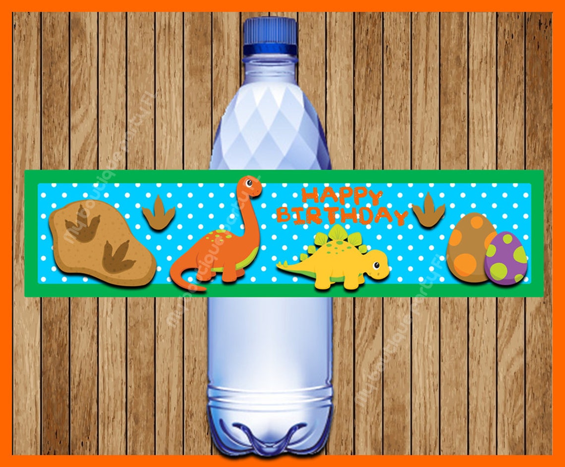Dinosaurs Water Bottle Label Instant Download Printable - Etsy