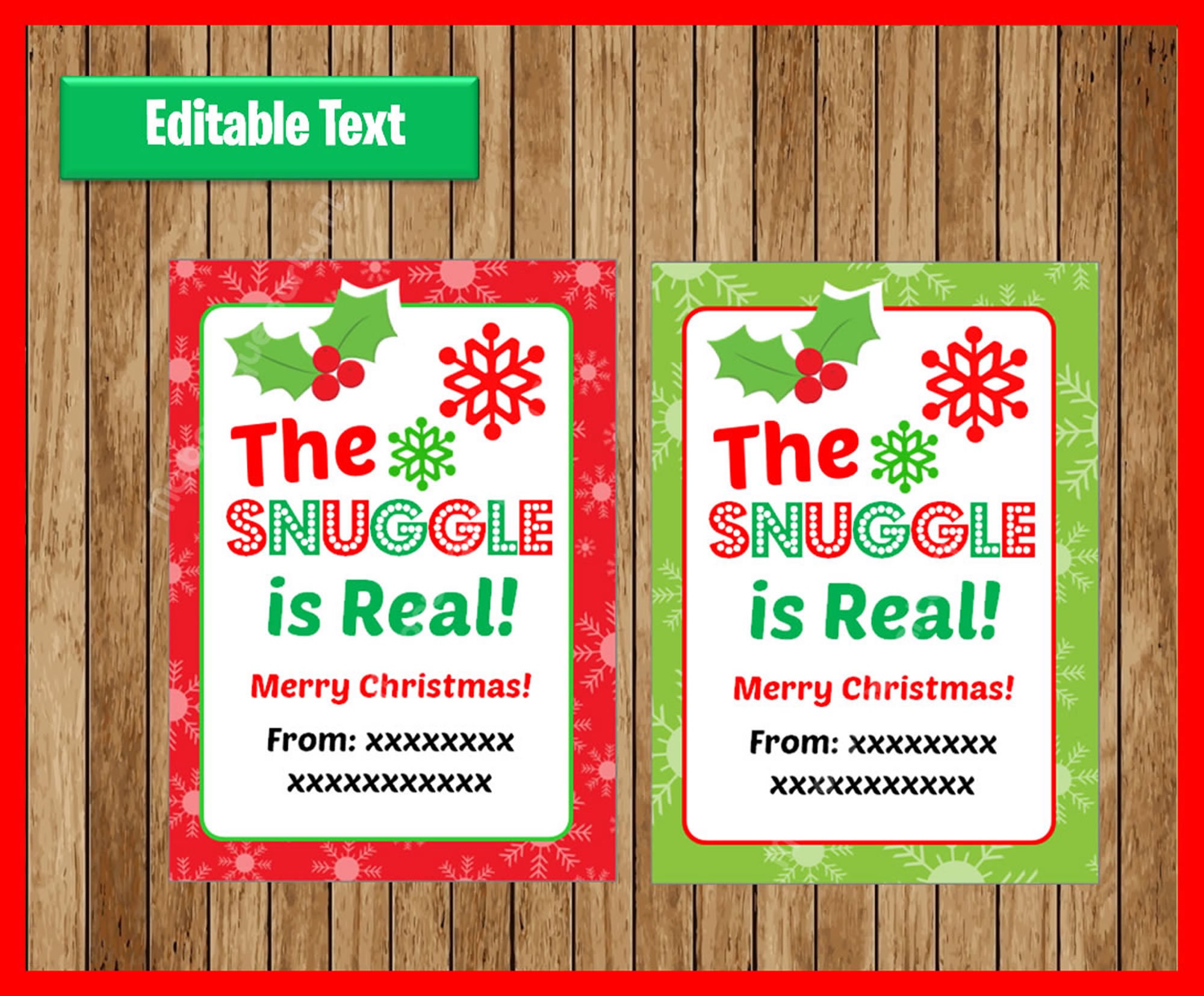 The Snuggle Is Real Holiday Tags. Printable Gift Tags Etsy