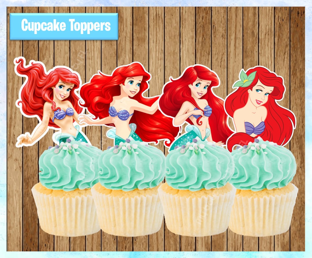 Little Mermaid, Ariel Cupcake Toppers, PRINTABLE INSTANT DOWNLOAD - Etsy