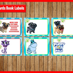 Puppy Dog Pals Printable Cards, tags, book labels, stickers, kids cards, gift tags, labeling, scrapbooking, Personalized INSTANT DOWNLOAD