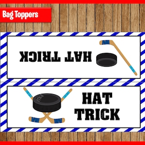 Hockey Toppers instant download, Printable Hockey Bags toppers, Hockey Treat bags toppers