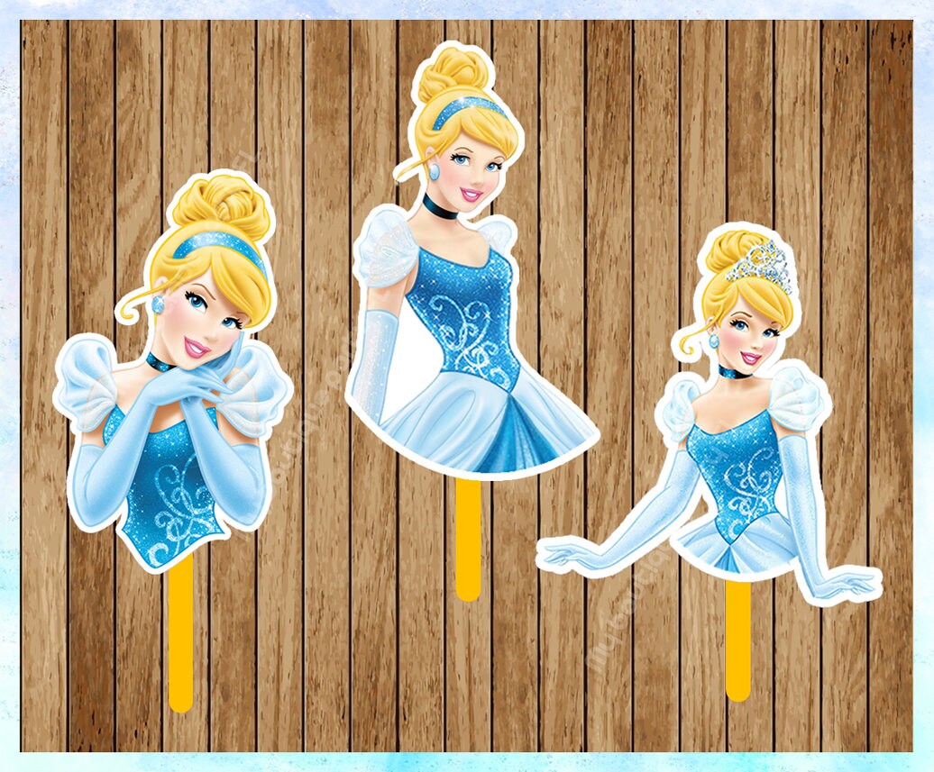 princess-cinderella-cupcake-toppers-cupcake-toppers-printable-party-favors-printable-instant-download-etsy