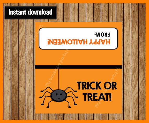 Spider Halloween Bag Toppers - Halloween Bag Labels - Halloween Treat Bags - Halloween Treat Tags