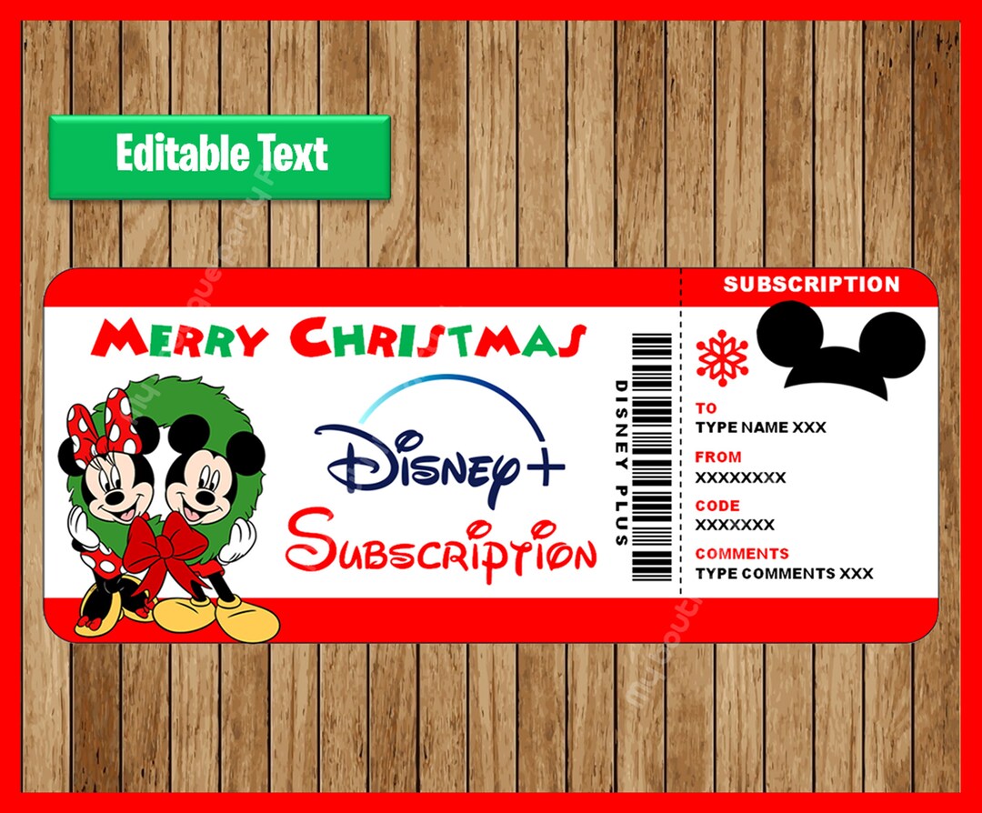 Christmas Disneyplus Printable Ticket Surprise Ticket - Etsy