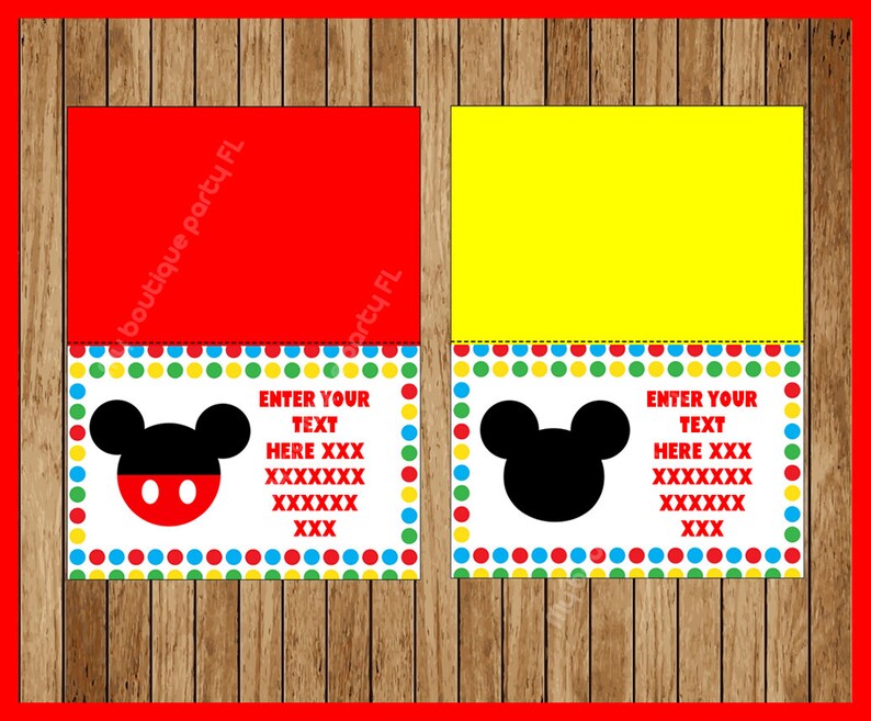 Mickey Mouse Food Tent Cards Instant Download Printable - Etsy
