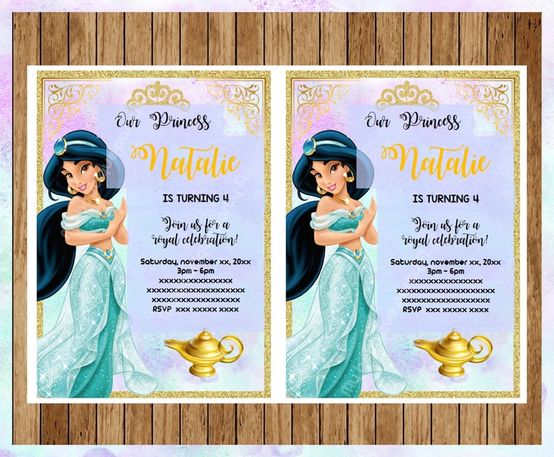 Download Princess Jasmine Party Invitation Aladdin printable | Etsy