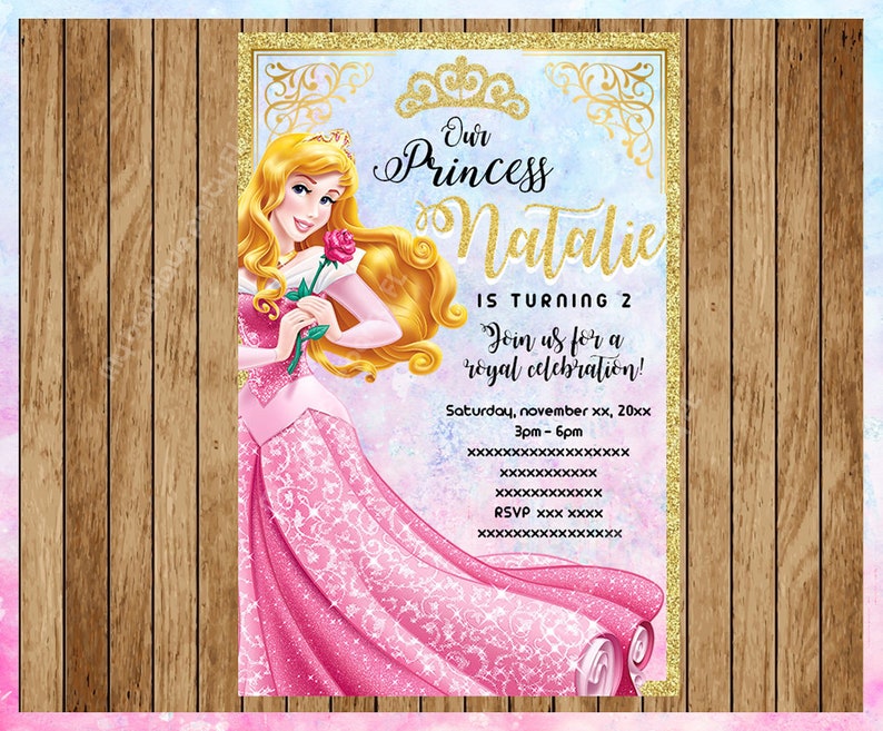 Princess Aurora Party Invitation Sleeping Beauty Printable Etsy