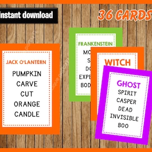 Halloween Taboo, Fun Party Game for kids, teens, and adults, Printable, PDF, Halloween Game