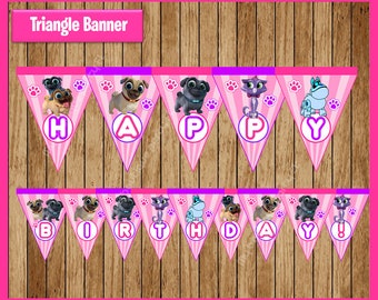 Puppy Dog Pals Triangle Banner instant download, Printable Puppy Dog Pals party Banner, Puppy Dog Pals Banner