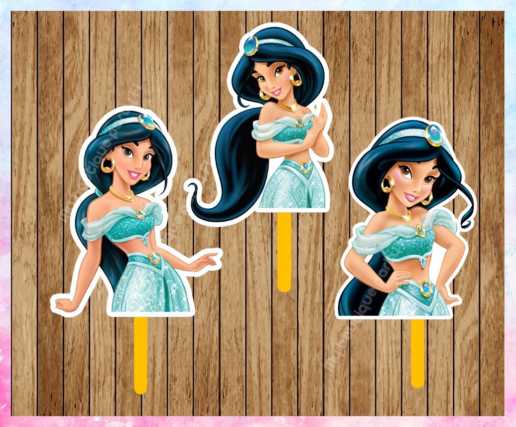 Princess Jasmine Cupcake Toppers Aladdin Cupcake Toppers Etsy