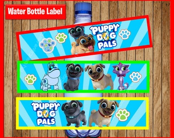 Puppy Dog Pals Water Bottle Label instant download, Printable Puppy Dog Pals party Water Bottle Label, Puppy Dog Pals Water Bottle