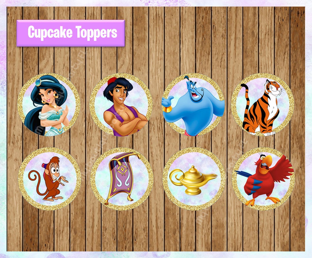 Princess Jasmine Toppers Instant Download, Printable Princess Party