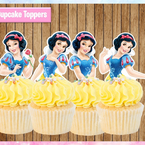 Princess Snow White Cupcake Toppers, Cupcake Toppers, Printable Party Favors, PRINTABLE Instant Download
