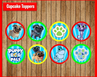 Puppy Dog Pals Toppers instant download, Printable Puppy Dog Pals party cupcakes Topper, Puppy Dog Pals cupcakes toppers