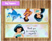 Princess Jasmine bags toppers, printable Princess treat bags toppers, Aladdin party toppers instant download