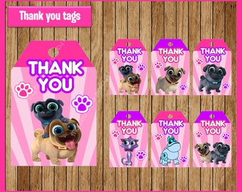 Puppy Dog Pals thank you tags instant download, Printable Puppy Dog Pals party tags, Puppy Dog Pals thank you tags