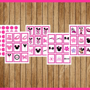 Minnie Mouse 20 Cards Instant Download, Printable Minnie Mouse Bingo ...