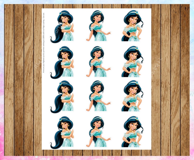 Download Princess Jasmine Cupcake Toppers Aladdin Cupcake Toppers ...