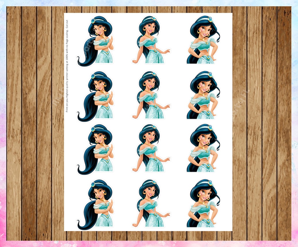 Princess Jasmine Cupcake Toppers Aladdin Cupcake Toppers Etsy Canada