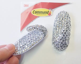1 Crystal Rhinestone Command hook  size medium