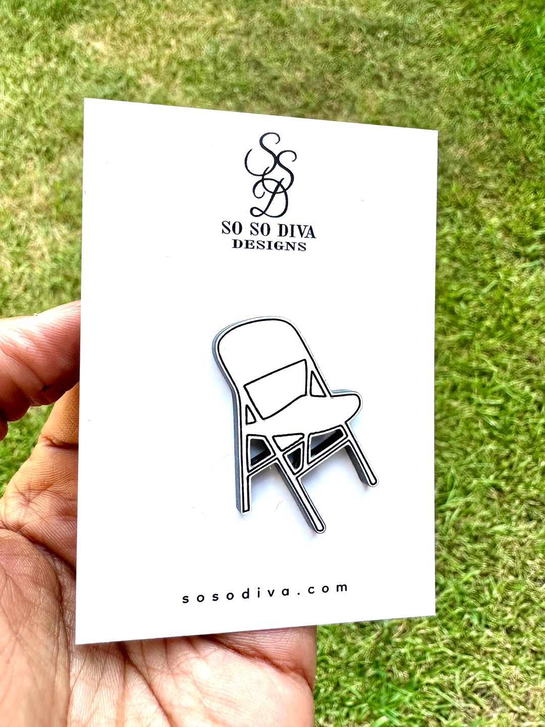 Folding Chair Shaped Lapel Hat Jacket Pin Acrylic Laser Made - Etsy