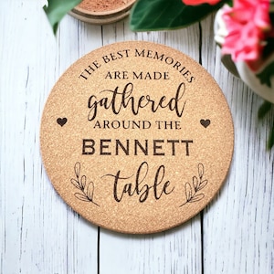 Trivet Personalized Custom 8&quot; Cork Trivet for Kitchen Hot Plate Coaster Pads,High Heat Pot,Heat Food Rack,Heat Resistant Cork Placemat