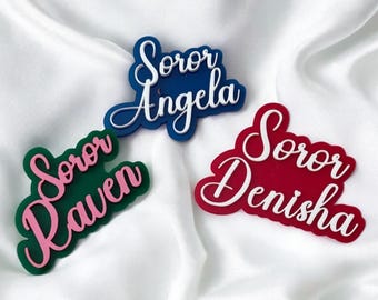 Naam Soror Reversspeld Sorority Badge Aangepast Cadeau