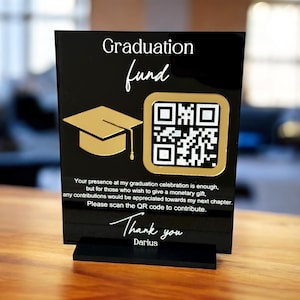 Graduation QR Tischschild, Acryl, Venmo, Apple Pay, CashApp
