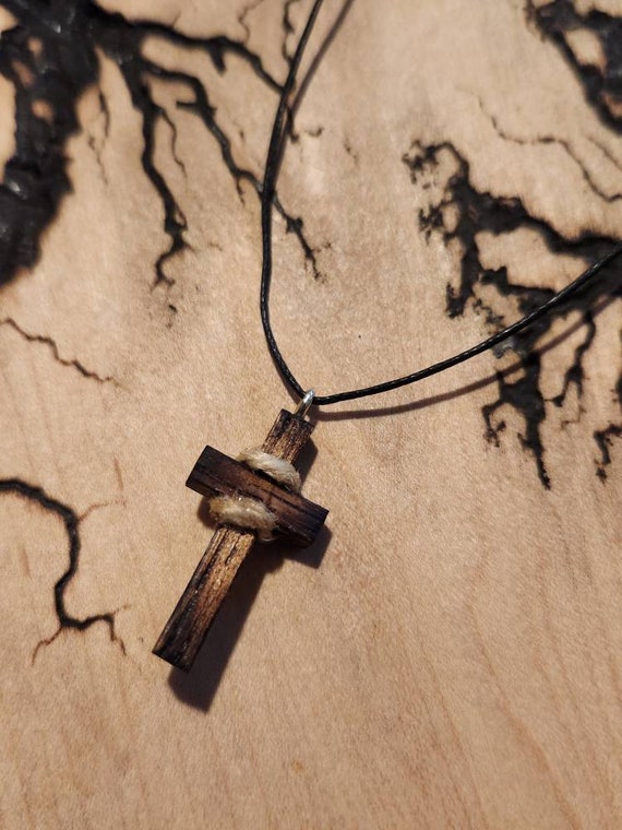 Wooden Cross Necklace for Men and Women - Olive Wood Cross Pendant on Long  Adjustable Black Leather Cord Necklace - Wood Cross Pendant Gift for All  Ages | Amazon.com