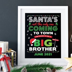 Custom Christmas Big Brother Announcement - Printable Sign - Digital Instant Download - New Baby Pregnancy Reveal - Print at Home