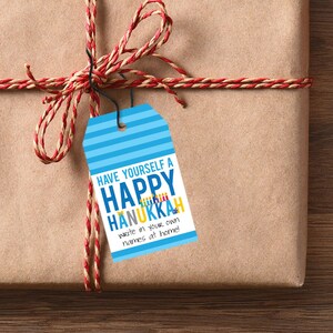 Hanukkah Printable Tags, Instant Download Happy Hanukkah Gift Tags, Hanukkah To and From Labels, Hanukkah Favor Tags and Gift Wrap Supplies